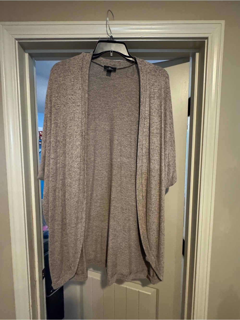 Light Taupe Open-Front Women's Cardigan Sweater